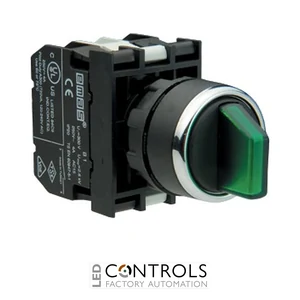 EMAS B131SL30Y EMAS B SELECTOR SWITCH ILLUMINATED 2NO STABLE WITH B3 CONTACT BLOCK (2-0-1) GREEN