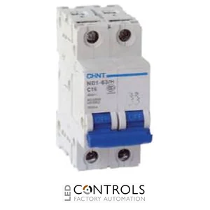 chint mcb nb1-63b2p01 1a, 2p 6ka dp b curve