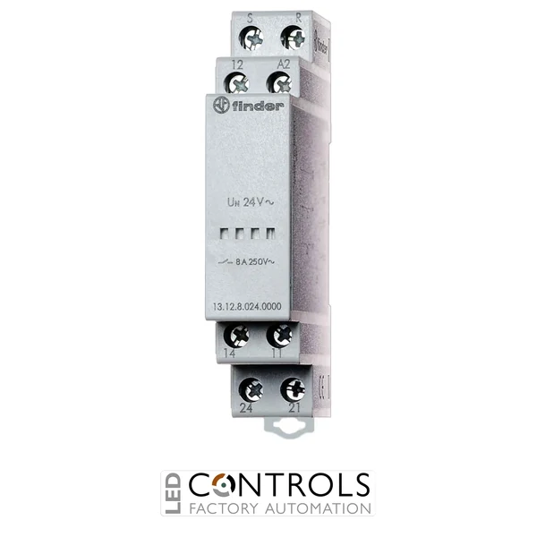13.12.0.012.0000 Finder step relay din rail 2pole 8A DC 12V