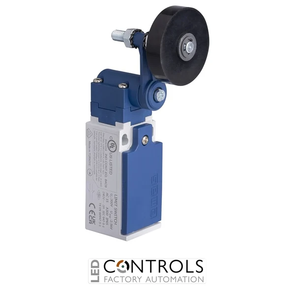 EMAS L5K13MEL121RA EMAS L5 SERIES LIMIT SW SNAP ACTION 1NC+1NO RUBBER ROLLER RESET ADJUSTABLE
