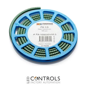 PA1-CCC Partex PA1 Slide-on, chevron cable marker, size C, 2.5–5.0mm cable, Colour coded, Disc