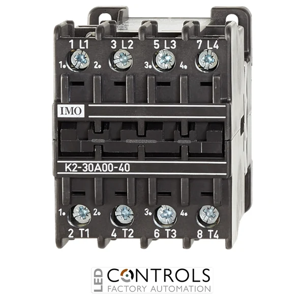K2-30A0040400 IMO Contactor 4 Pole Open, 15kW 30A AC3, 400V AC Coil