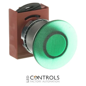1SFA184552R9102 ABB P9MEM4VL Green 40 mm Illuminated Momentary Mushroom Pushbutton - image 3