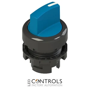 E2 1SL13ACH61AB Pizzato Illuminated short handle selector, 3 positions blue with marking