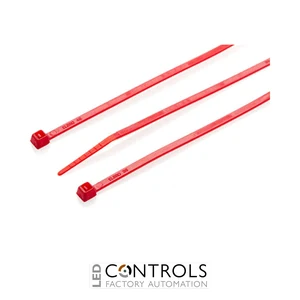 HFC100-RED Partex non-releasable nylon cable tie, 100mm x 2.5mm, Red, pack 100