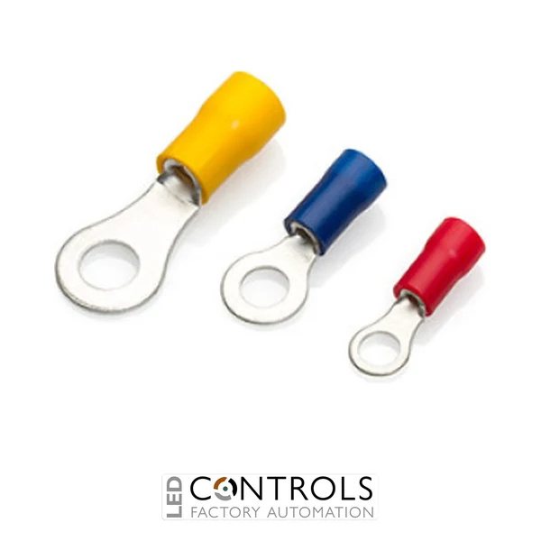 YR32 Partex Ring Terminals, M3, Yellow, pack 100