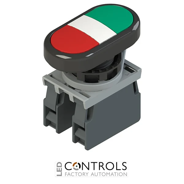 E2 AC-DXBC0616 Pizzato Double pushbutton complete unit with fixing adapter and contacts