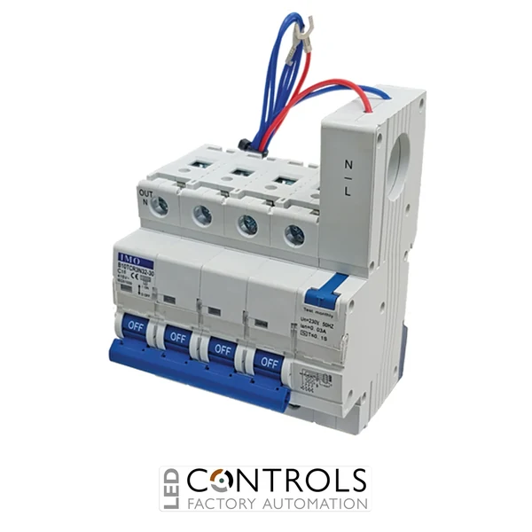 B10TCR3N10-30 IMO RCBO 3P+N, 5 module, 10kA C curve, 10A, 30mA, Type AC