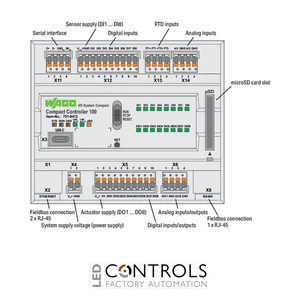 751-9412 Wago Compact 100 PLC with 2 Analogue/16 Digital Inputs 4 Analogue/8 Digital Outputs - image 6