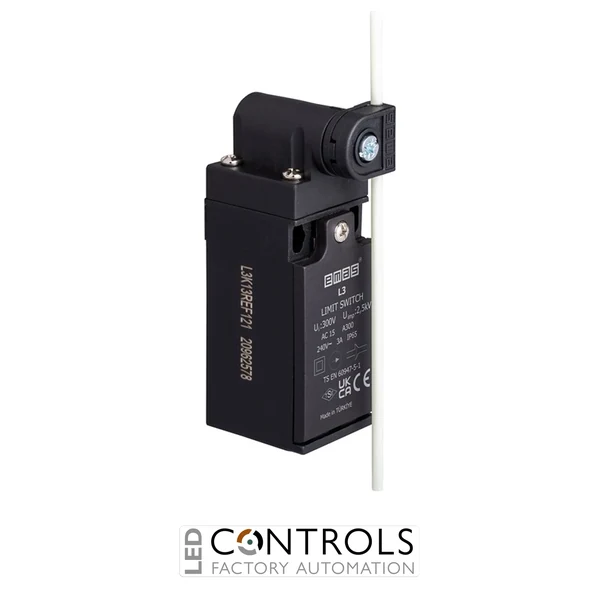 EMAS L3K13REF121 EMAS L3 SERIES LIMIT SW. SNAP ACTION 1NC+1NO- FIBER ARM