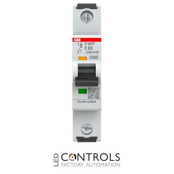 2CDS381001R0634 ABB S301P-C63 Miniature Circuit Breaker - 1P - C - 63 A