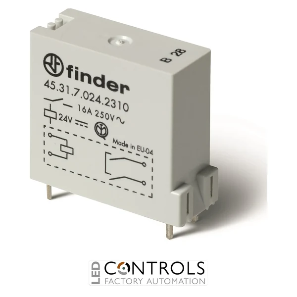 45.31.7.024.0310 Finder Miniature PCB relay 1pole 16A DC 24V