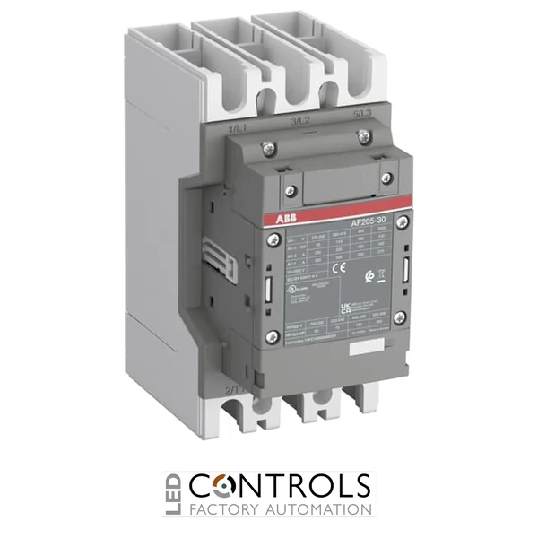 1SFL527002R1200 ABB AF205-30-00-12 205A 3 Pole 3NO Contactor, No Auxiliary Contacts, 48-130V AC/DC Coil