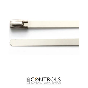 SST0316 Partex uncoated stainless steel cable tie, 100mm x 4.6mm, pack 100