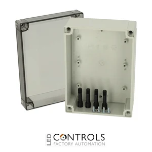 6011914 Fibox PC 150/75 HT Enclosure, Polycarbonate High base, smoked transparent cover