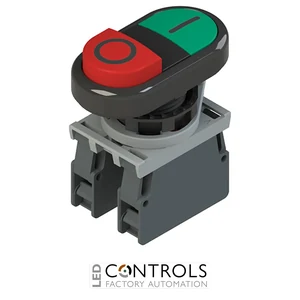 E2 AC-DXBC0601 Pizzato Double pushbutton complete unit with fixing adapter and contacts