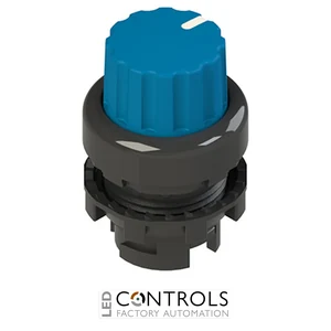 E2 1SL43ACH61AB Pizzato Illuminated knob selector, 3 positions blue with marking