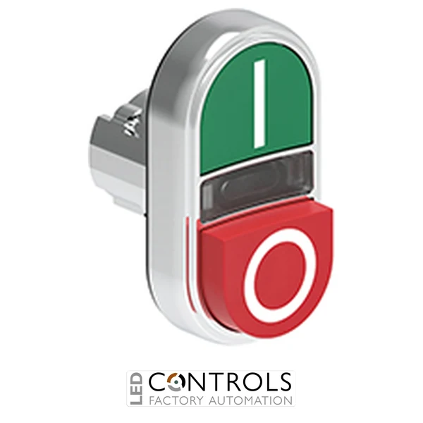 LOVATO LPSBL7223 ILL.GREEN/RED DOUBLE TOUCH MET.BUTT.I-O