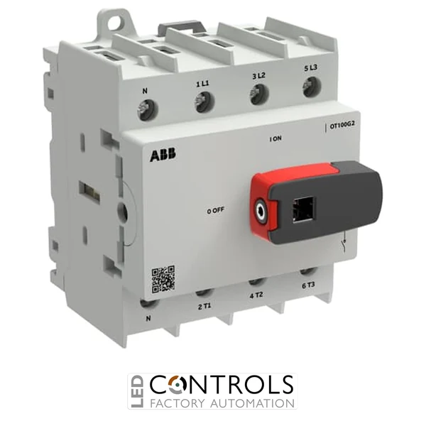 1SCA162556R1001 ABB OT100G2-4BSN1 Switch-disconnector OT Plus 100 A, size G2, 4-pole, 4th pole left