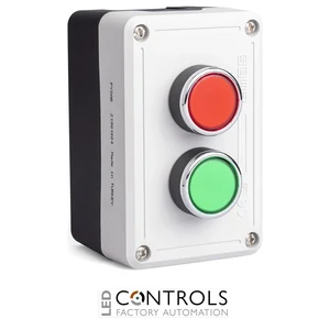 EMAS PY2AB EMAS BLACK GREY PL CNTRL BOX 2 HOLES START-STOP RED