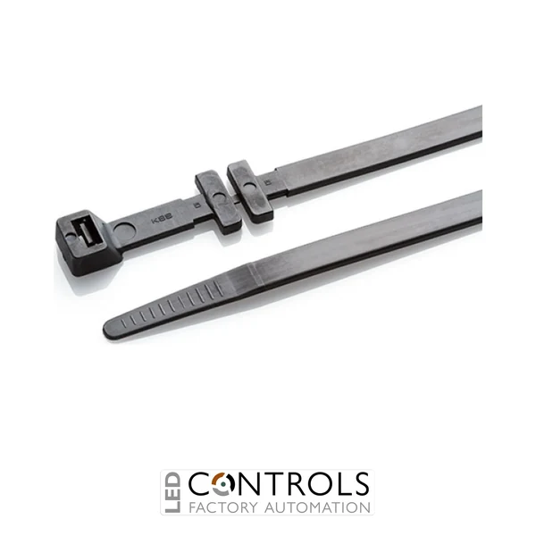 CTF320-B Partex Cable Tray Fixing Ties, 360mm x 7.6mm, Black, pack 100