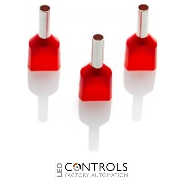 TCEF1508G Partex FERRULE 1.5mm RED TWIN (100)
