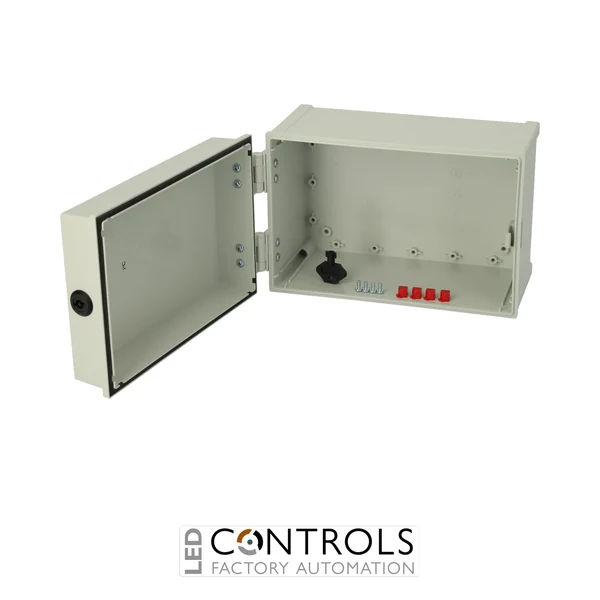 8113334 Fibox CAB PC 203018 G3B Cabinet, Polycarbonate, Grey door Lock on the short side