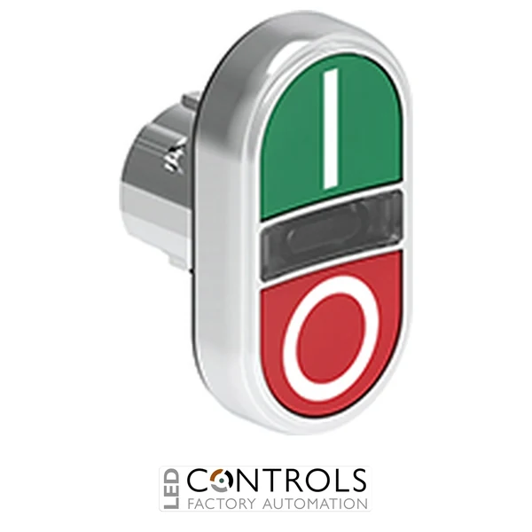 LOVATO LPSBL7123 ILL.GREEN/RED DOUBLE TOUCH MET.BUTT.I-O