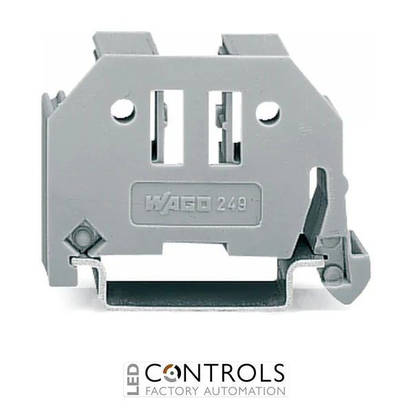 249-117 Wago Screwless end stop;10 mm wide;for DIN-rail 35 x 15 and 35 x 7.5;gray