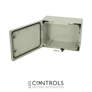 8120023N Fibox ARCA 304021 No MP Cabinet, Polycarbonate Grey cover, 2-point locking, hinges on the short side