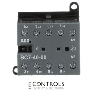 GJL1313201R0007 ABB BC7-40-00-07 ABB BC7-40-00-07 4 Pole Mini Contactor Relay 7A No Auxiliary Contacts 24V DC Coil