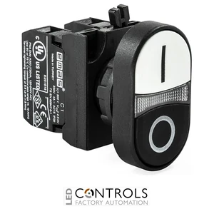 EMAS CP102K20HB EMAS CP DBL HEAD PUSH BUTT W ADAP DBL CIR BLACK WHITE