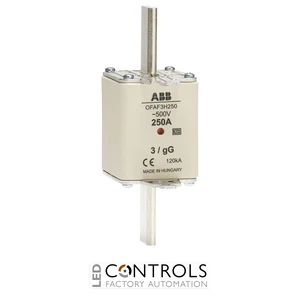 1SCA022627R6350 ABB 250A gG DIN Size 3 Fuse 500V Dual Indication