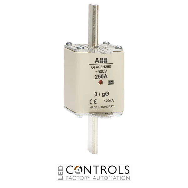 1SCA022627R6350 ABB 250A gG DIN Size 3 Fuse 500V Dual Indication