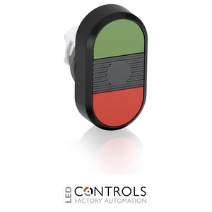 abb momentary double flush pushbutton green/red no text mpd1-11b