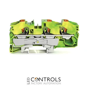 2216-1307 Wago 3-conductor ground terminal block;with push-button;16 mm²;green-yellow