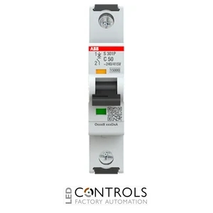 2CDS381001R0504 ABB S301P-C50 Miniature Circuit Breaker - 1P - C - 50 A