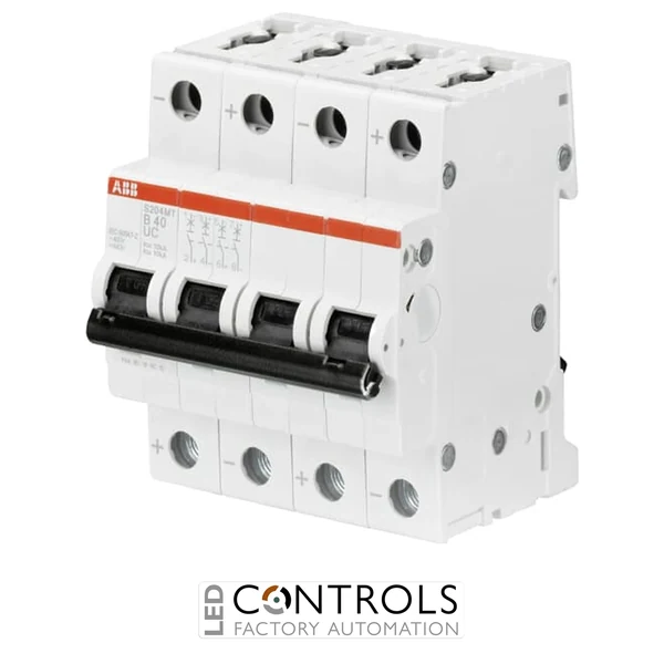 ABB S204MT-Z50UC MCB - 4P - Z Curve - 50A - 10kA - AC/DC