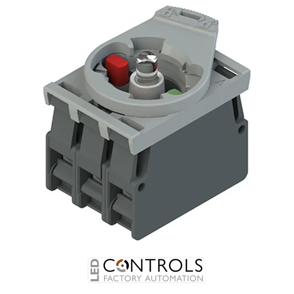 E2 AC-XXBC0027 Pizzato Complete unit with withe LED holder, contact block 1NC+1NO and fixing adapter