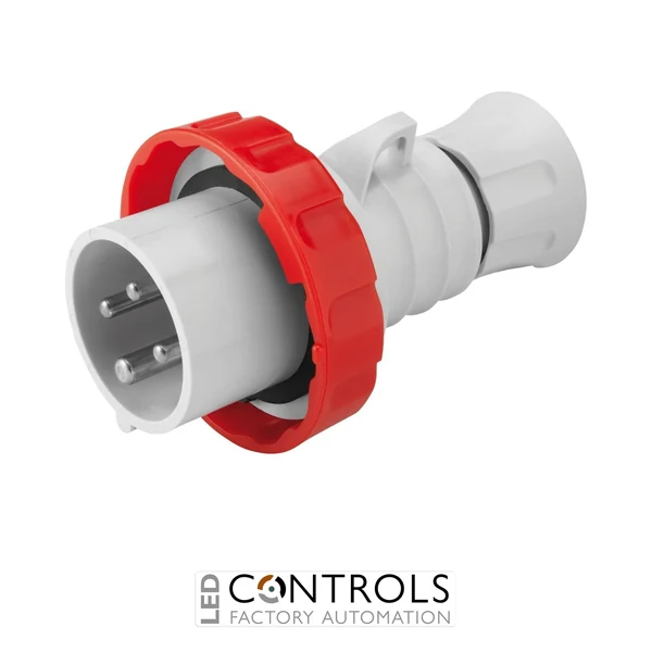 GW60030H Gewiss Straight Pug HP - IP66/IP67/IP68/IP69 - 3P+E 16A 380-415V 50/60Hz - Red - 6H - Screw Wiring