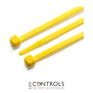HFC200-YEL Partex non-releasable nylon cable tie, 200mm x 4.8mm, Yellow, pack 100