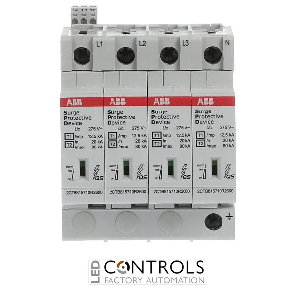 2CTB815710R1100 ABB OVR T1-T2 4L 12.5-275s P TS QS Type 1 + Type 2 Surge Protective Device
