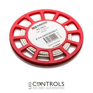 PA02-CBW Partex PA02 Slide-on, chevron cable marker, size B, 1.3–3.0 / 1.7–2.8 (conflict)mm cable, Black on White, Disc