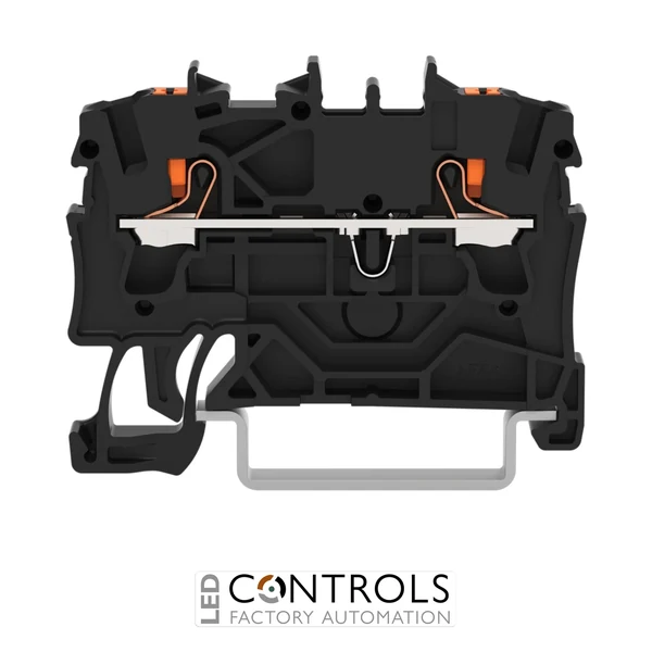 2202-1205 Wago 2-conductor through terminal block;with push-button;2.5 mm²;black