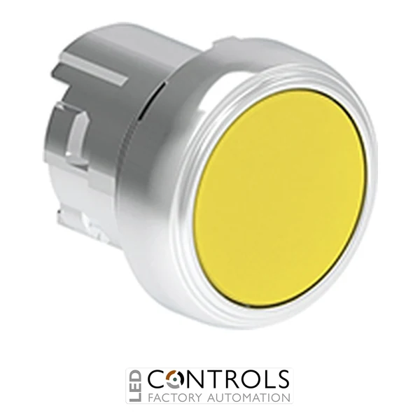 LOVATO LPSQ105 YELLOW FLUSH PUSH-PUSH MET. BUTTON