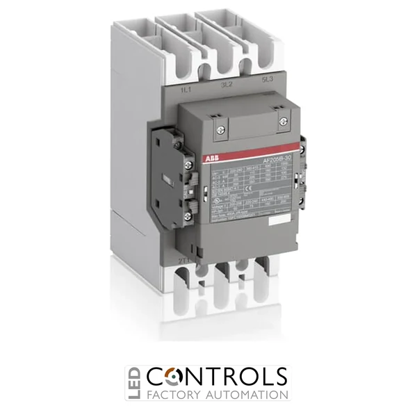 1SFL527063R1222 ABB AF205B-30-22-12 205A 3 Pole 3NO Contactor, 2NO 2NC Auxiliary Contacts, 48-130V AC/DC Coil, Screw Terminals