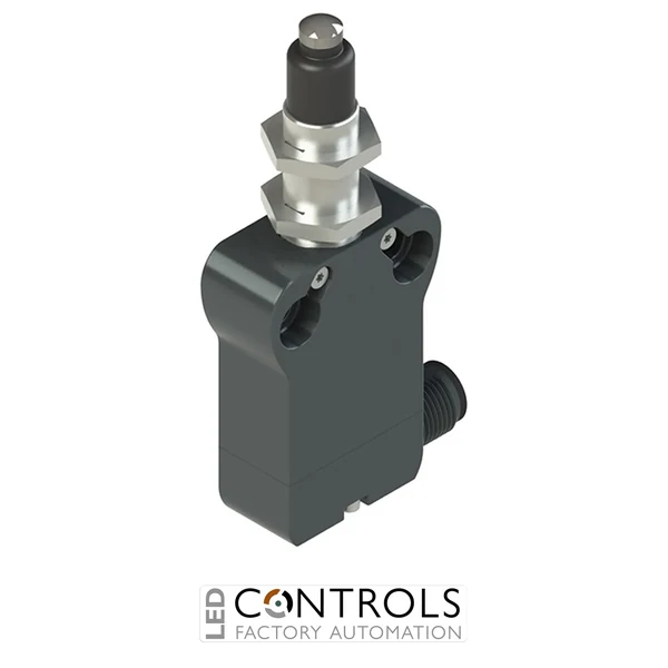 NB B110EE-DMK Pizzato Modular prewired switch with plunger, M12 threaded bearing and external rubber gasket
