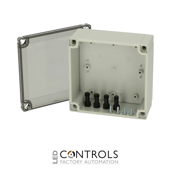 6011907 Fibox PC 125/60 HT Enclosure, Polycarbonate High base, smoked transparent cover