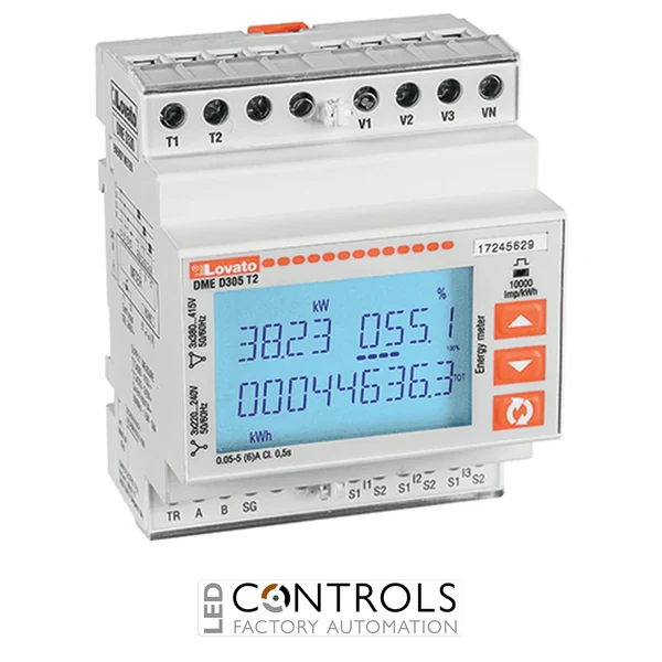 DMED305T2 - MOD. (4U) 3PH ENERGY METER /5A 2OUTS