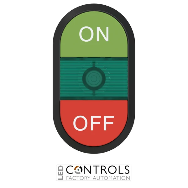 1SFA611143R1102 ABB MPD14-11G Illuminated Double Pushbutton ON/OFF with Green Indicator